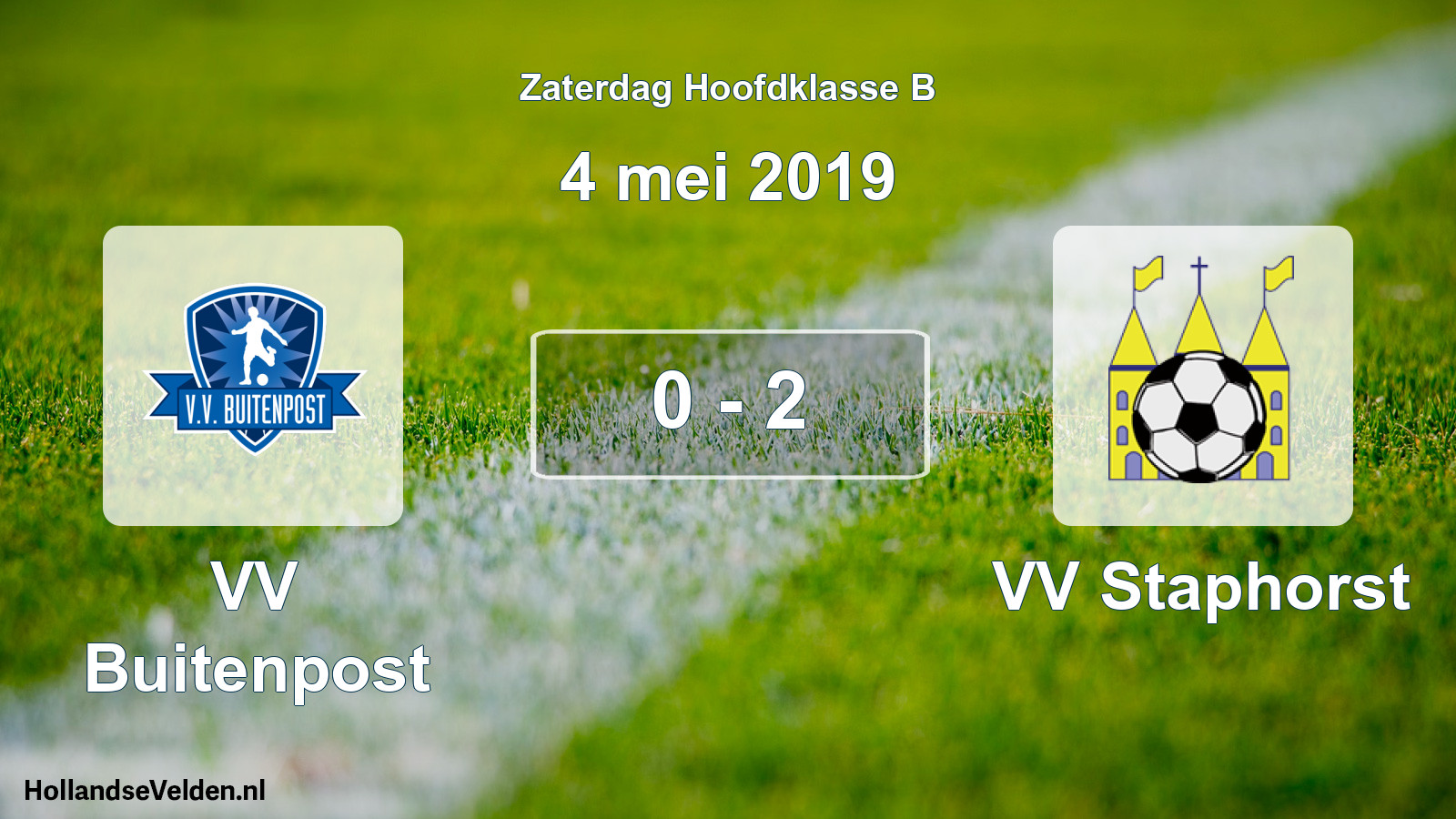 Total number of matches played: VV Buitenpost - VV Staphorst 0 - 2 (4 May 2019)