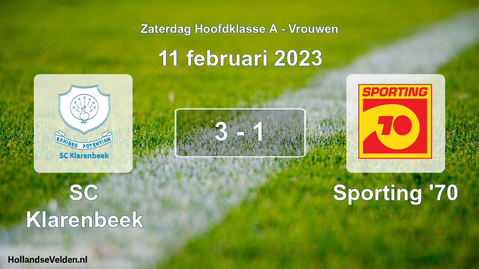 Total number of matches played: SC Klarenbeek - Sporting '70 3 - 1 (11 February 2023)