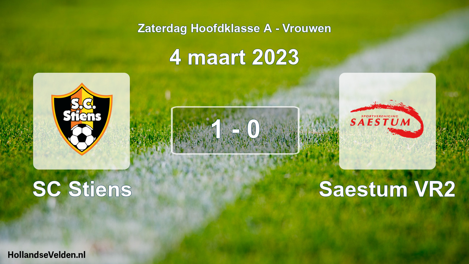 Total number of matches played: SC Stiens - Saestum VR2 1 - 0 (4 March 2023)
