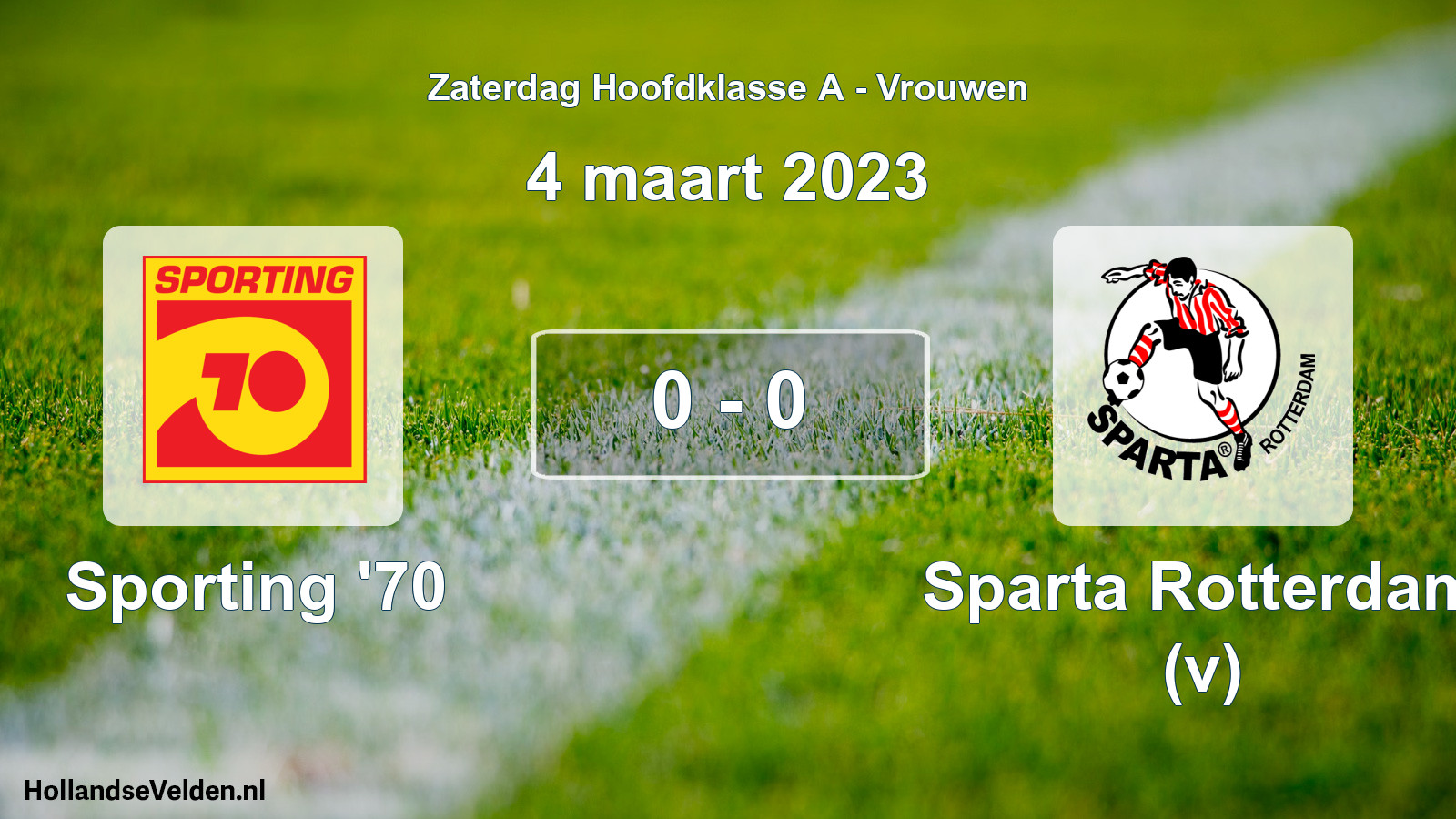Total number of matches played: Sporting '70 - Sparta Rotterdam (v) 0 - 0 (4 March 2023)