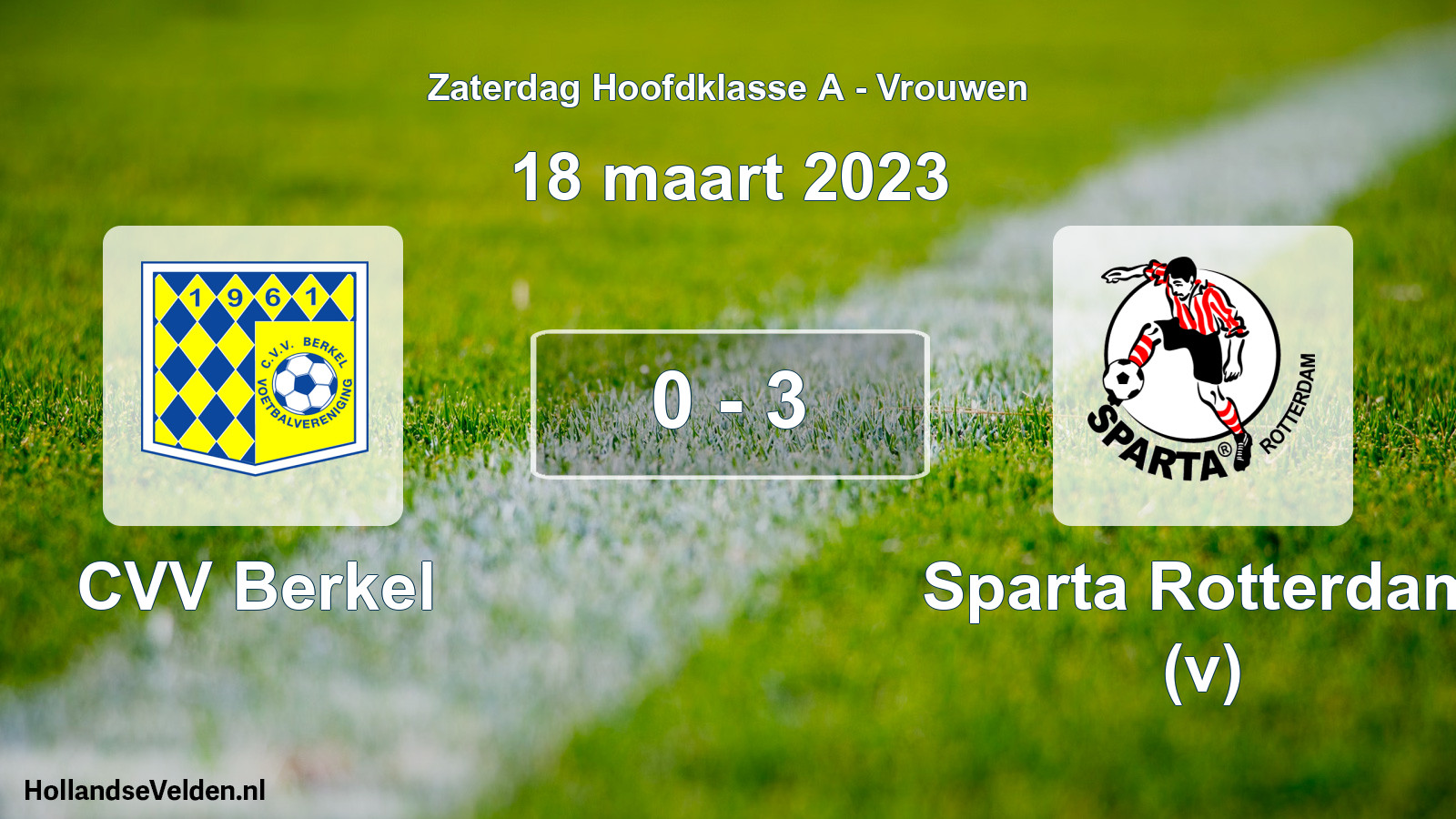 Total number of matches played: CVV Berkel - Sparta Rotterdam (v) 0 - 3 (18 March 2023)