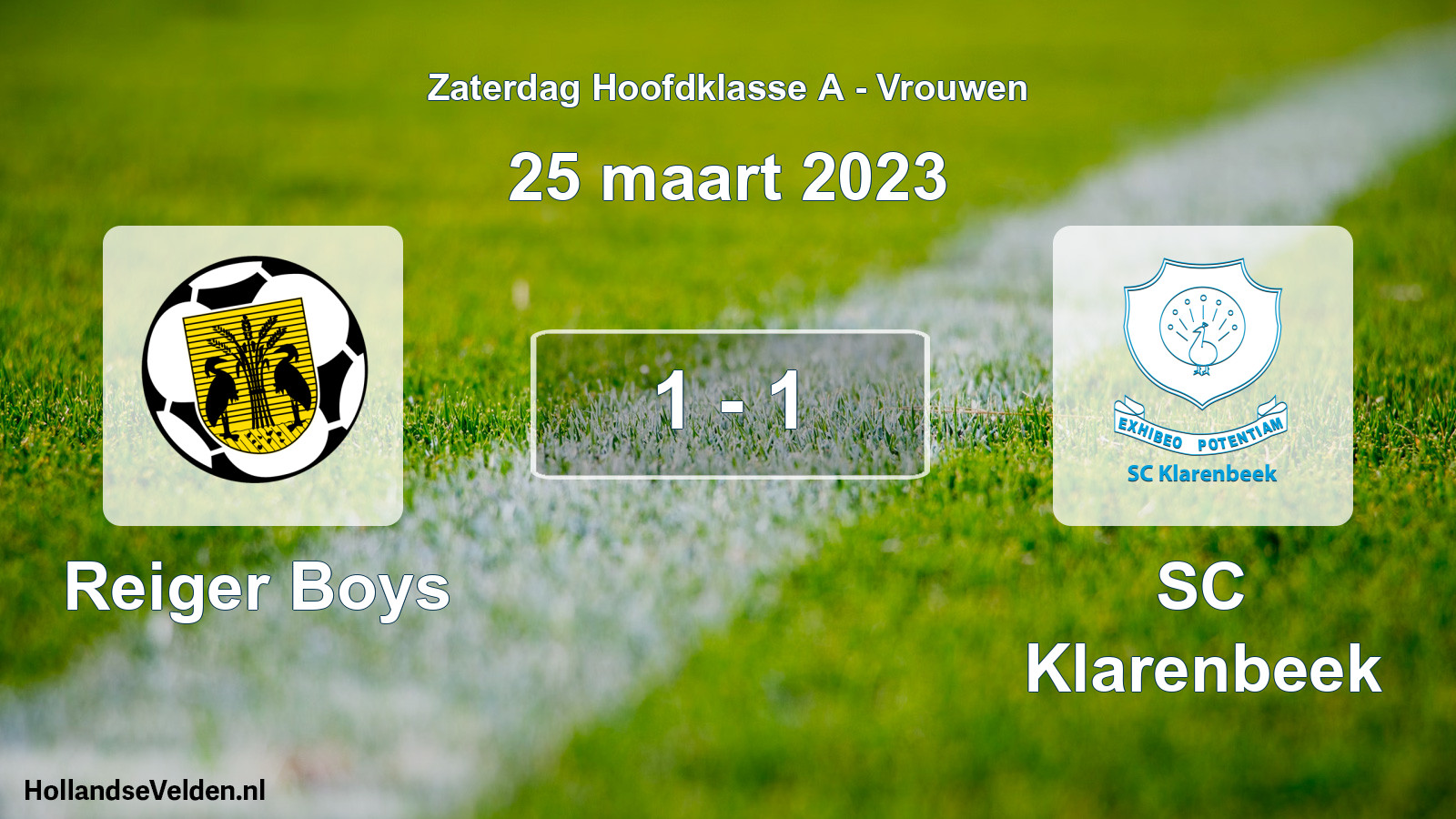 Total number of matches played: Reiger Boys - SC Klarenbeek 1 - 1 (25 March 2023)