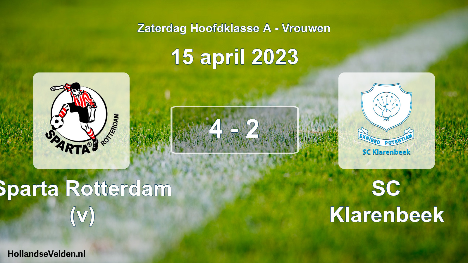 Total number of matches played: Sparta Rotterdam (v) - SC Klarenbeek 4 - 2 (15 April 2023)