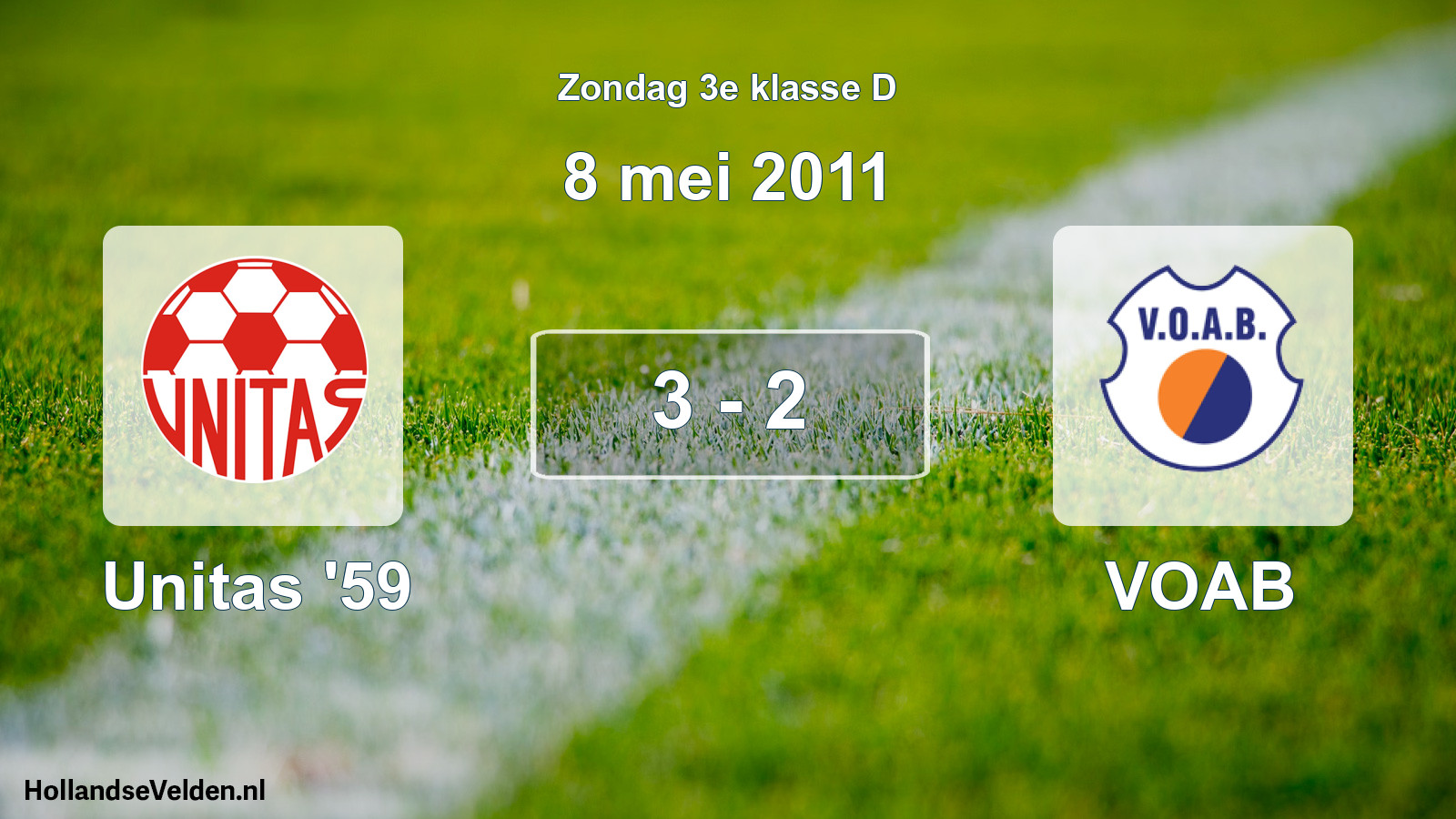Total number of matches played: Unitas '59 - VOAB 3 - 2 (8 May 2011)