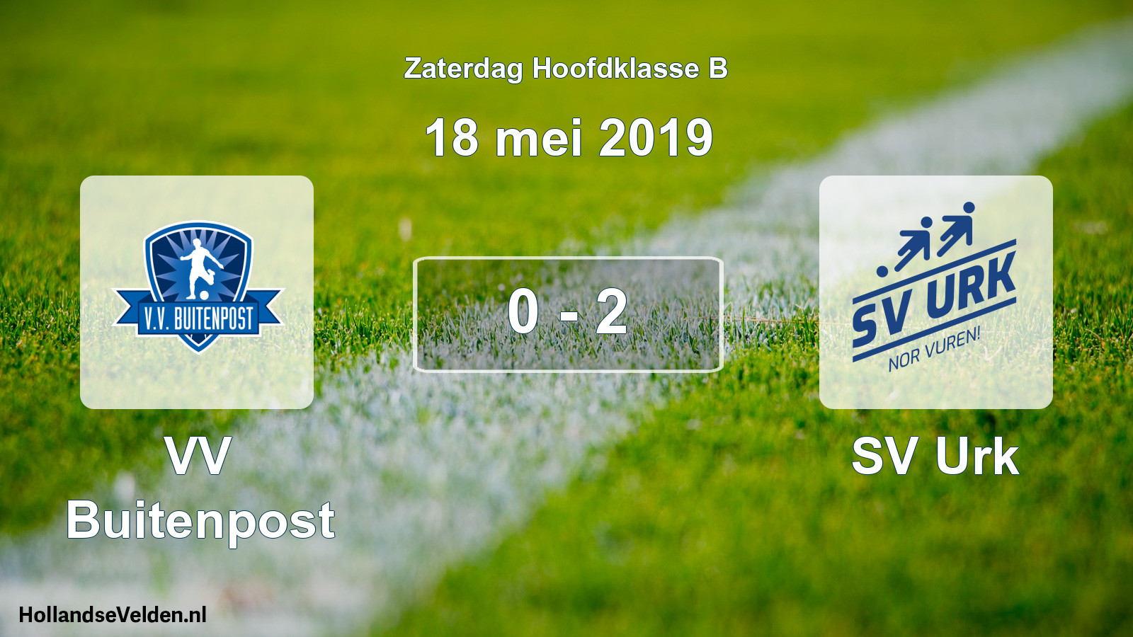 Total number of matches played: VV Buitenpost - SV Urk 0 - 2 (18 May 2019)