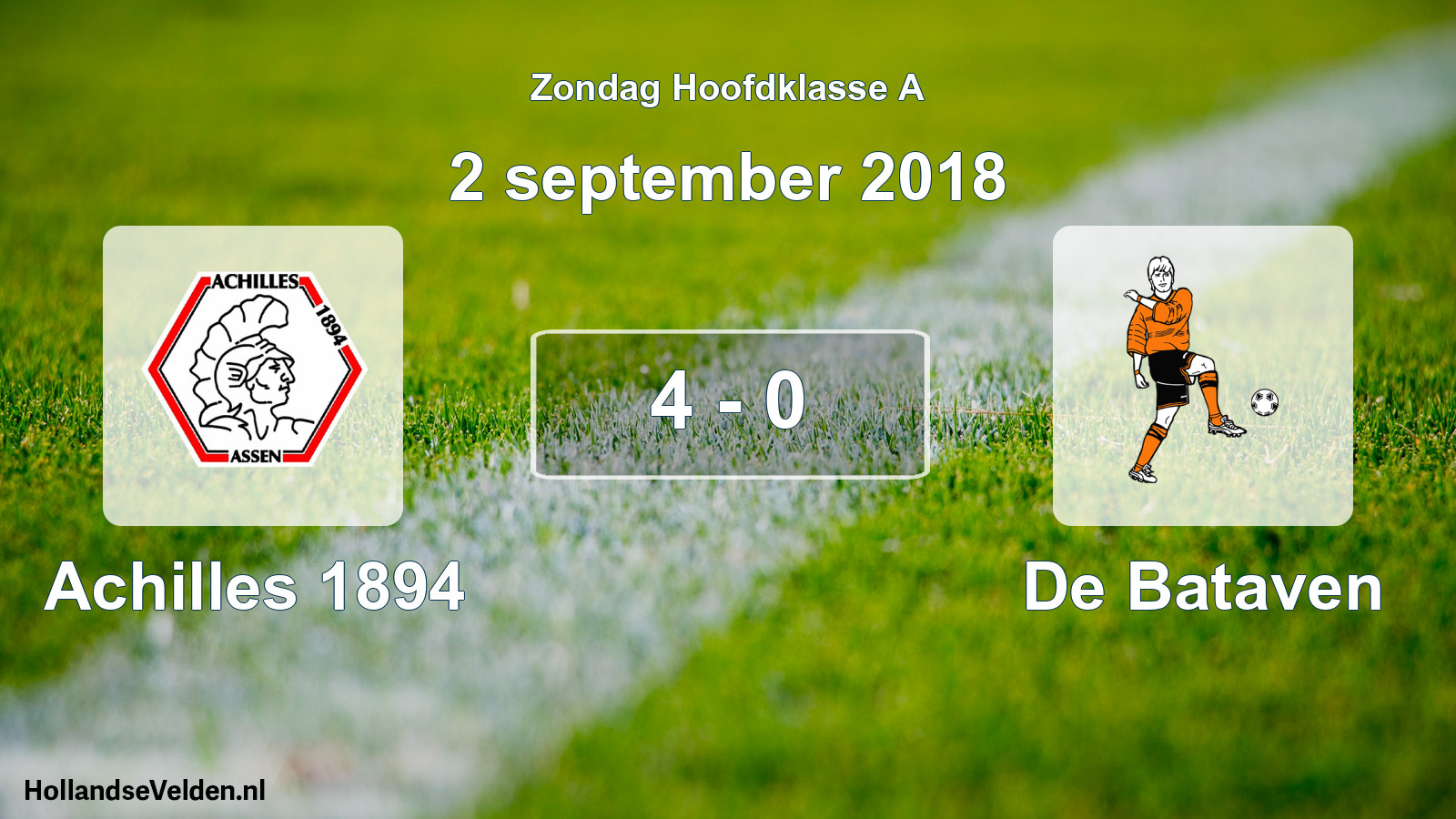 Total number of matches played: Achilles 1894 - De Bataven 4 - 0 (2 September 2018)