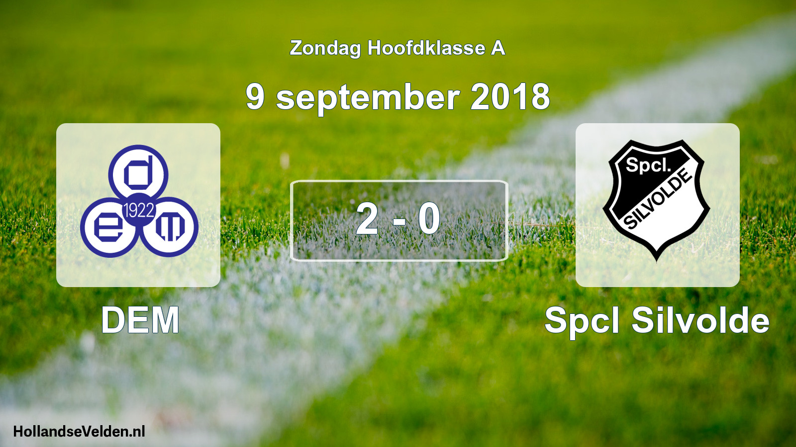 Total number of matches played: DEM - Spcl Silvolde 2 - 0 (9 September 2018)