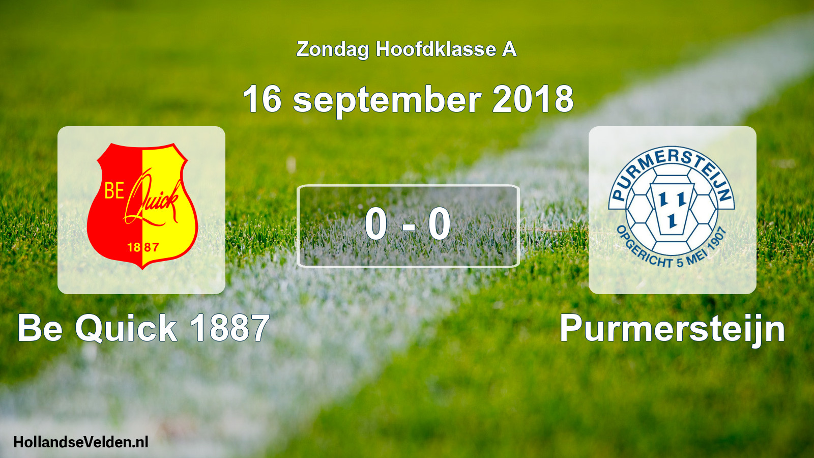 Total number of matches played: Be Quick 1887 - Purmersteijn 0 - 0 (16 September 2018)