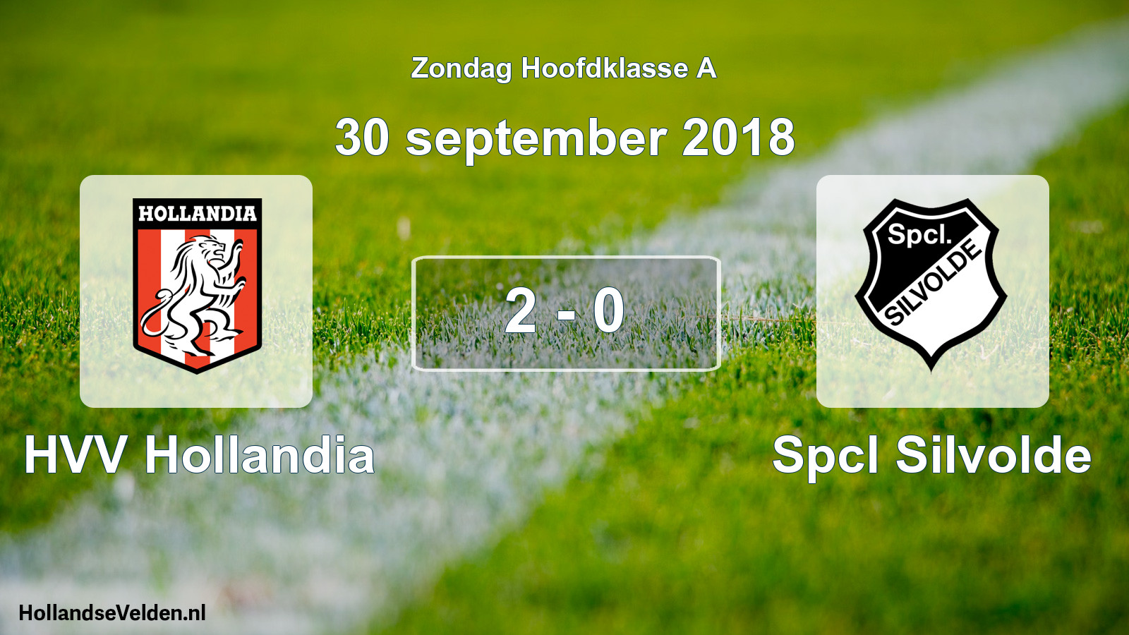 Total number of matches played: HVV Hollandia - Spcl Silvolde 2 - 0 (30 September 2018)