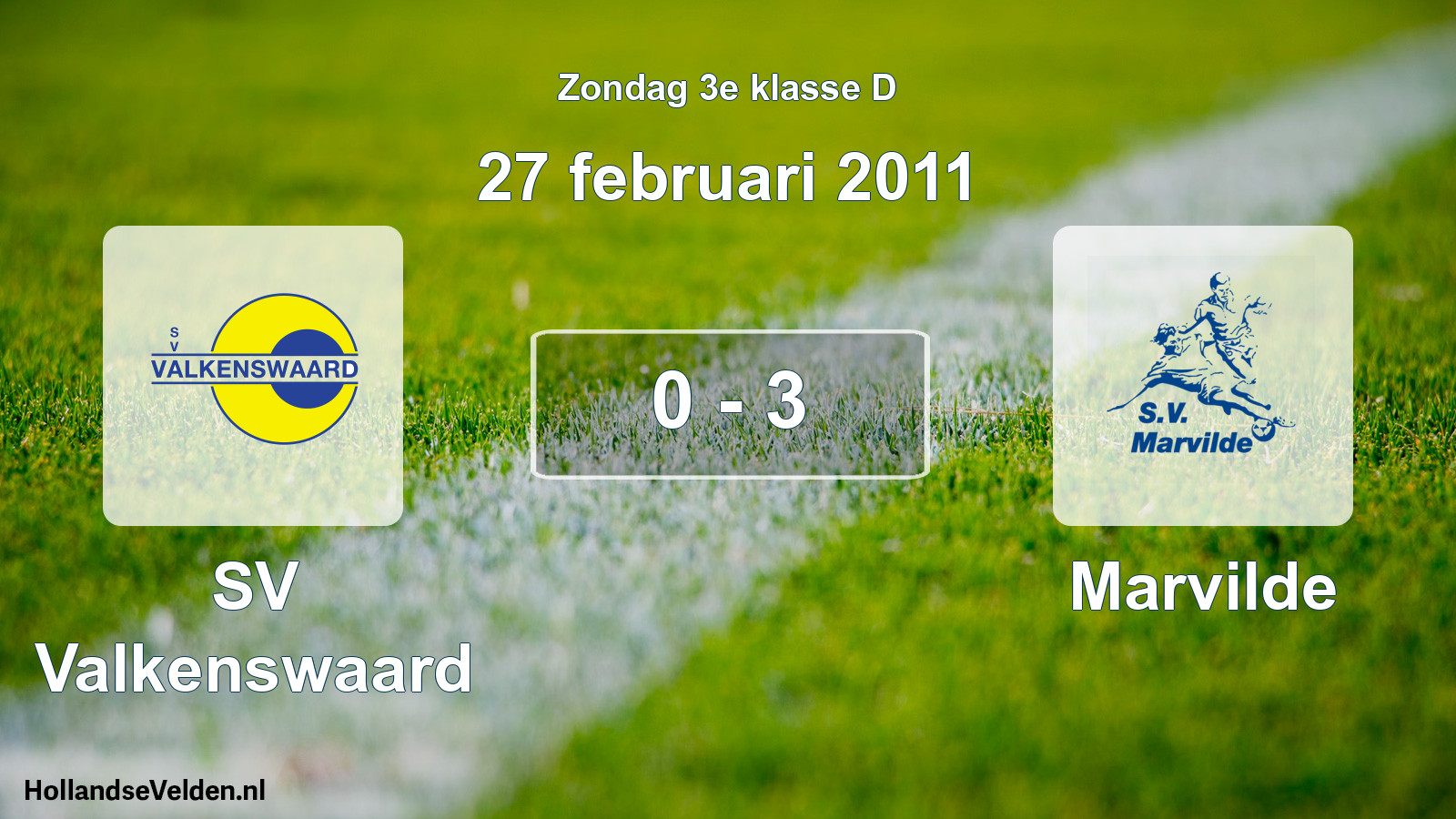 Total number of matches played: SV Valkenswaard - Marvilde 0 - 3 (27 February 2011)