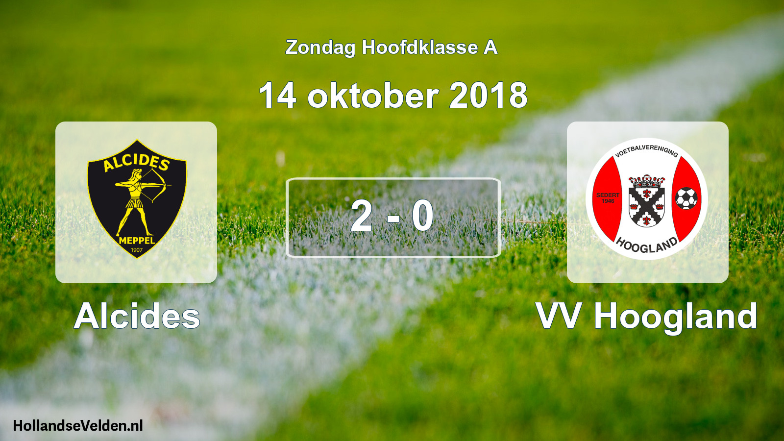 Total number of matches played: Alcides - VV Hoogland 2 - 0 (14 October 2018)
