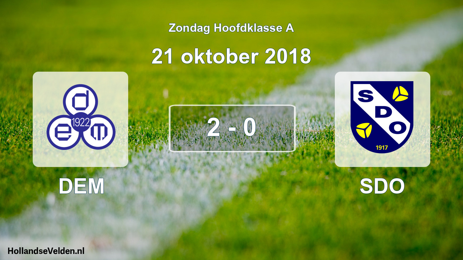 Total number of matches played: DEM - SDO 2 - 0 (21 October 2018)