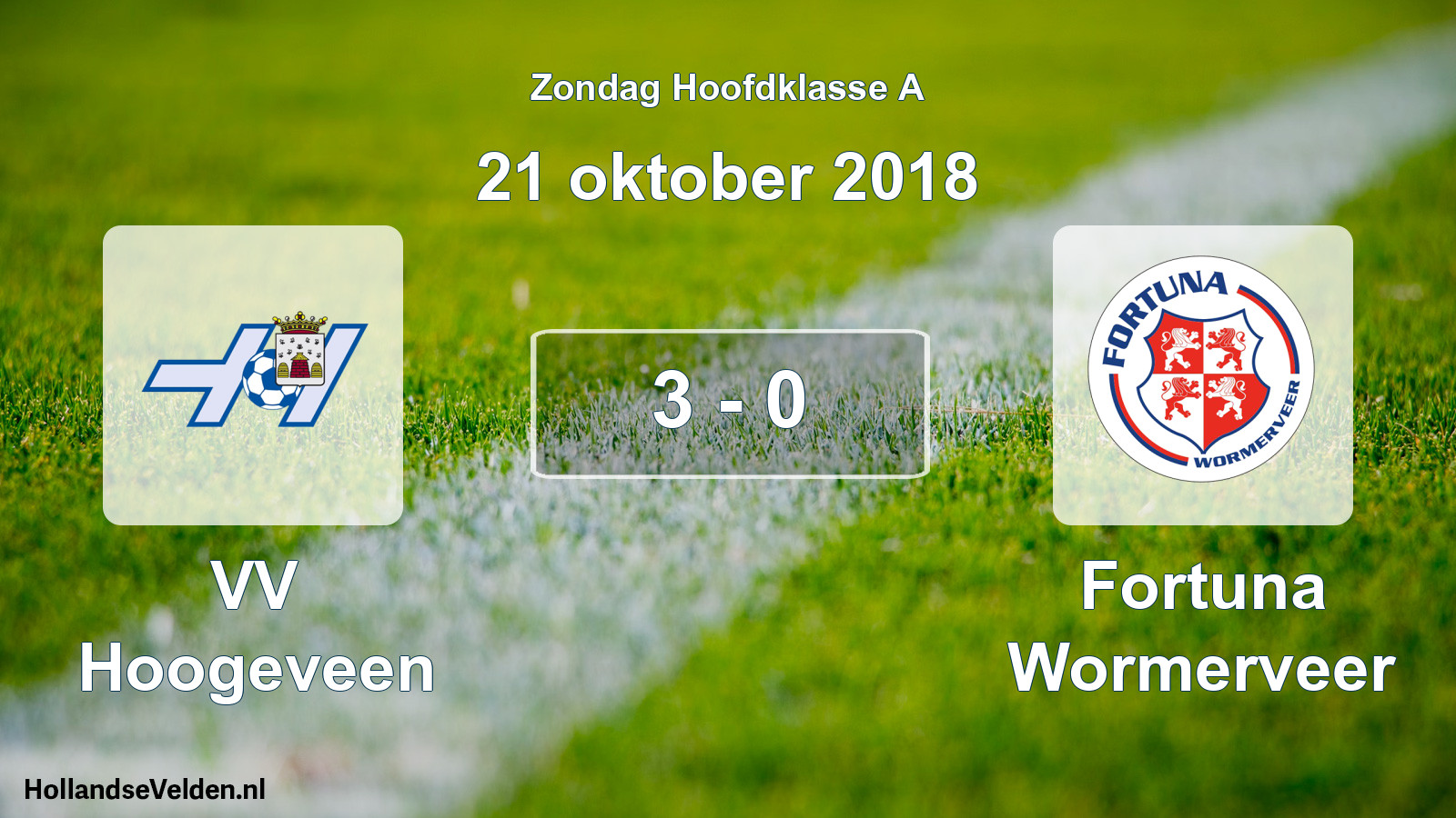 Total number of matches played: VV Hoogeveen - Fortuna Wormerveer 3 - 0 (21 October 2018)