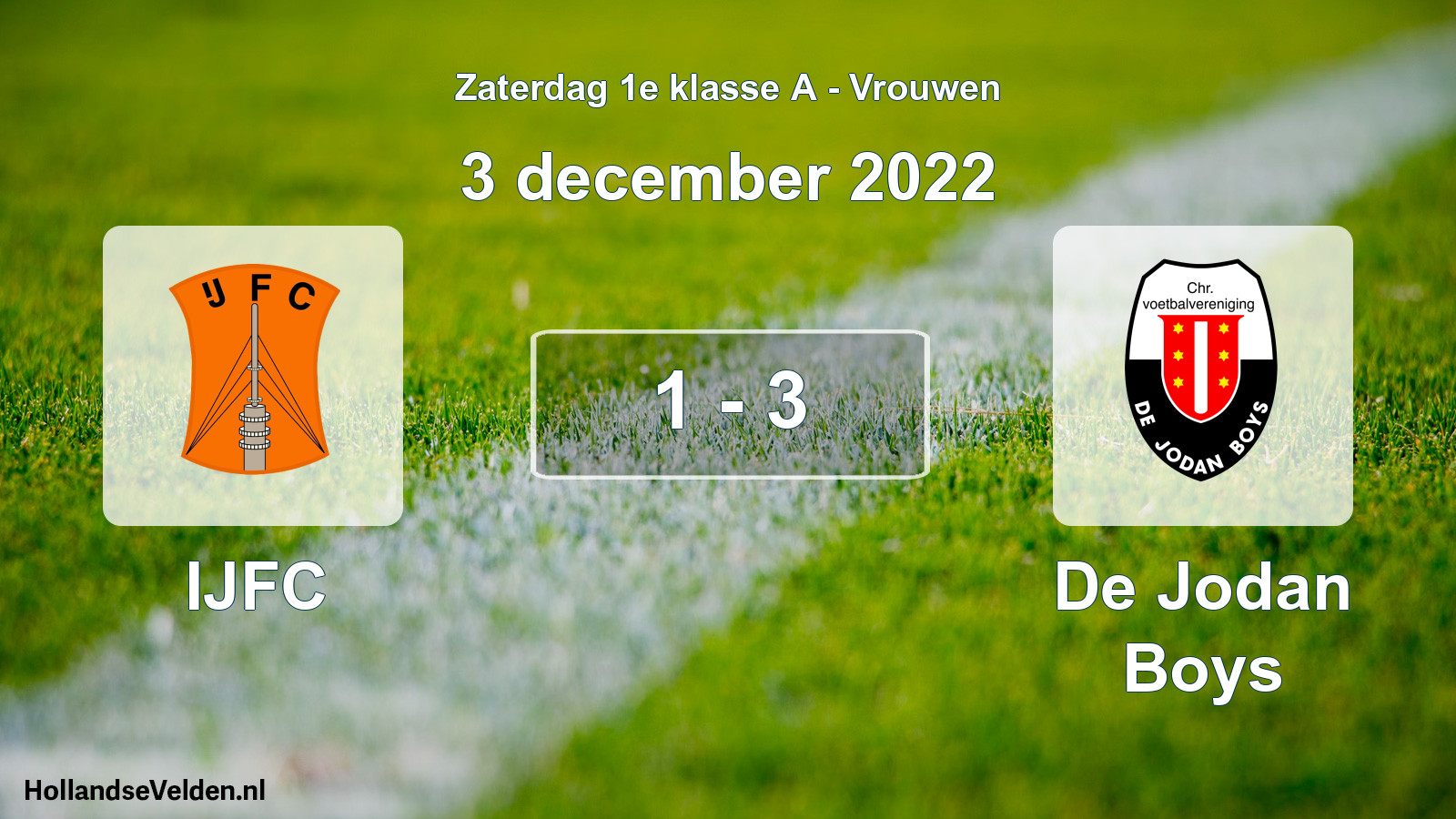 Total number of matches played: IJFC - De Jodan Boys 1 - 3 (3 December 2022)