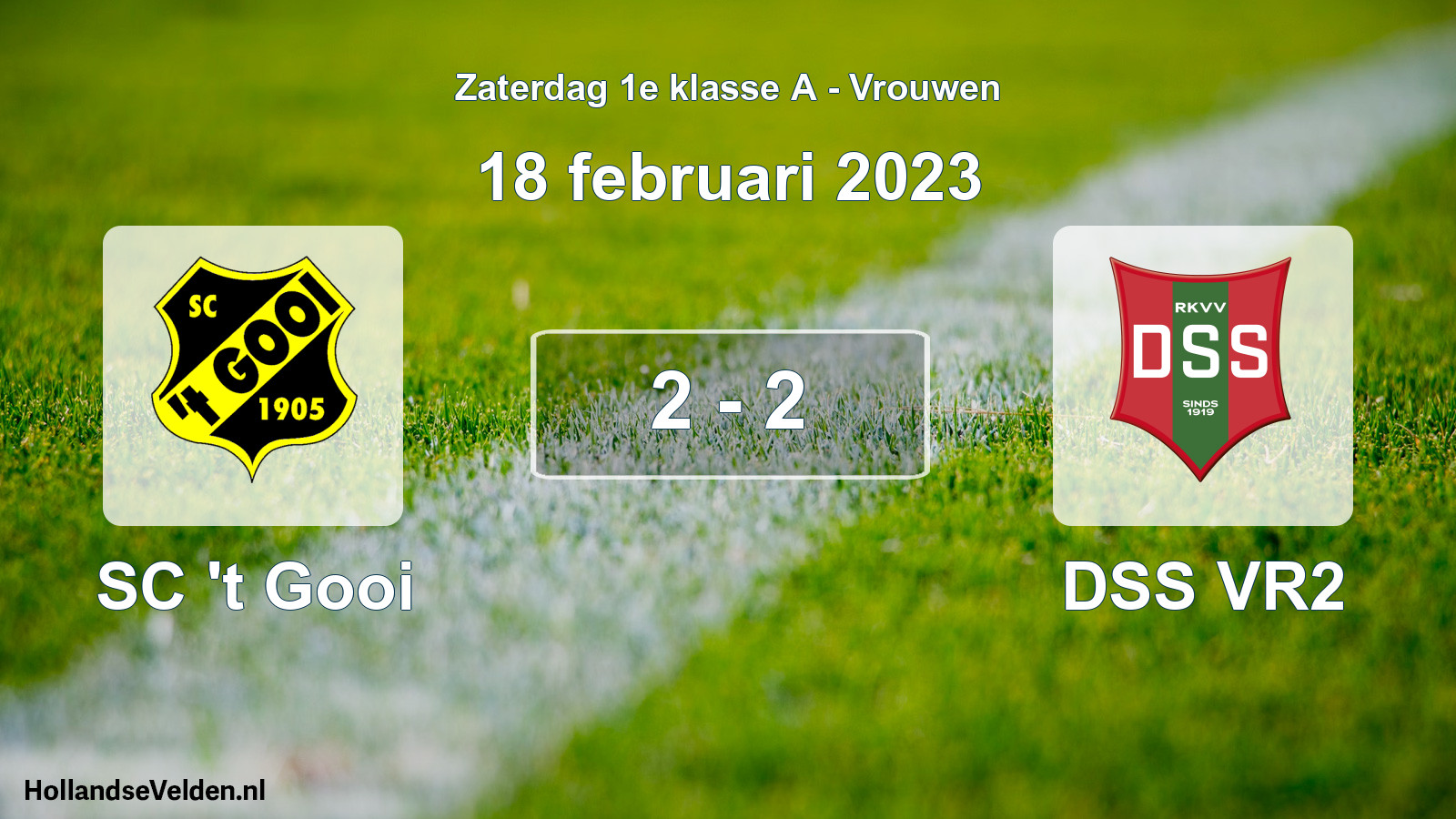 Total number of matches played: SC 't Gooi - DSS VR2 2 - 2 (18 February 2023)