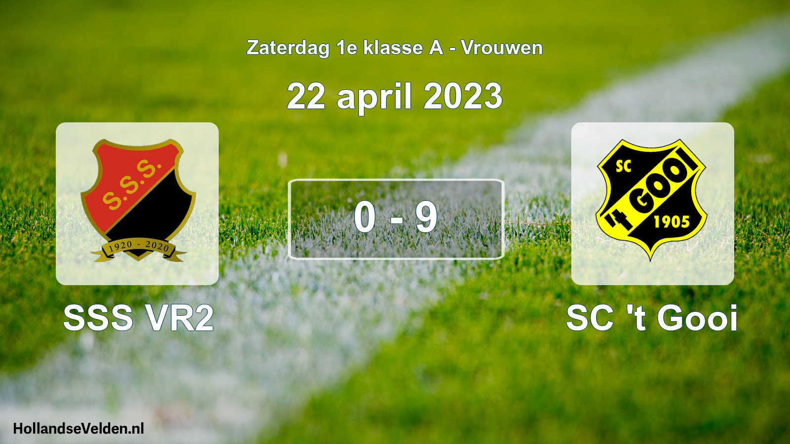 Total number of matches played: SSS VR2 - SC 't Gooi 0 - 9 (22 April 2023)