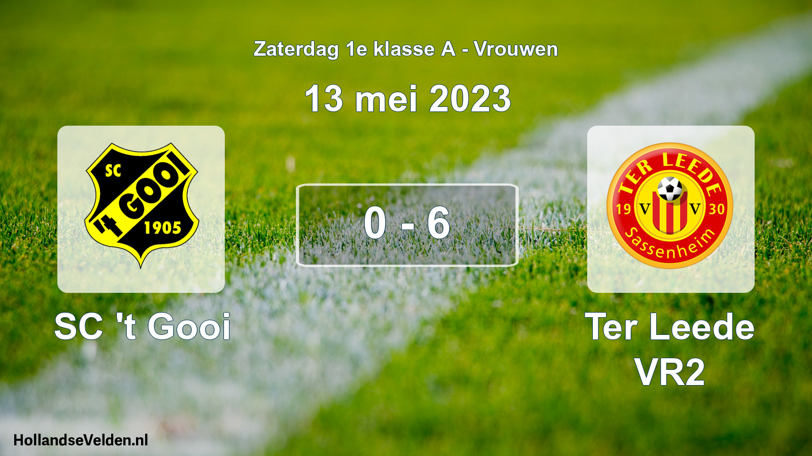 Total number of matches played: SC 't Gooi - Ter Leede VR2 0 - 6 (13 May 2023)