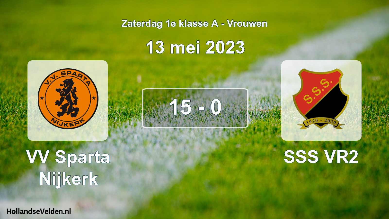 Total number of matches played: VV Sparta Nijkerk - SSS VR2 15 - 0 (13 May 2023)