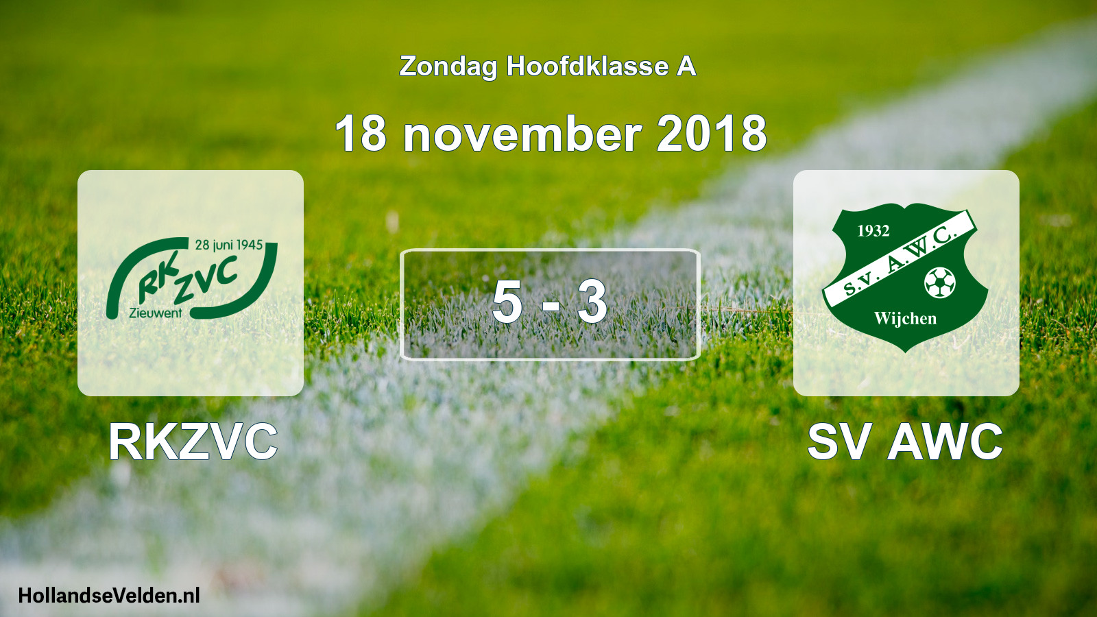Total number of matches played: RKZVC - SV AWC 5 - 3 (18 November 2018)
