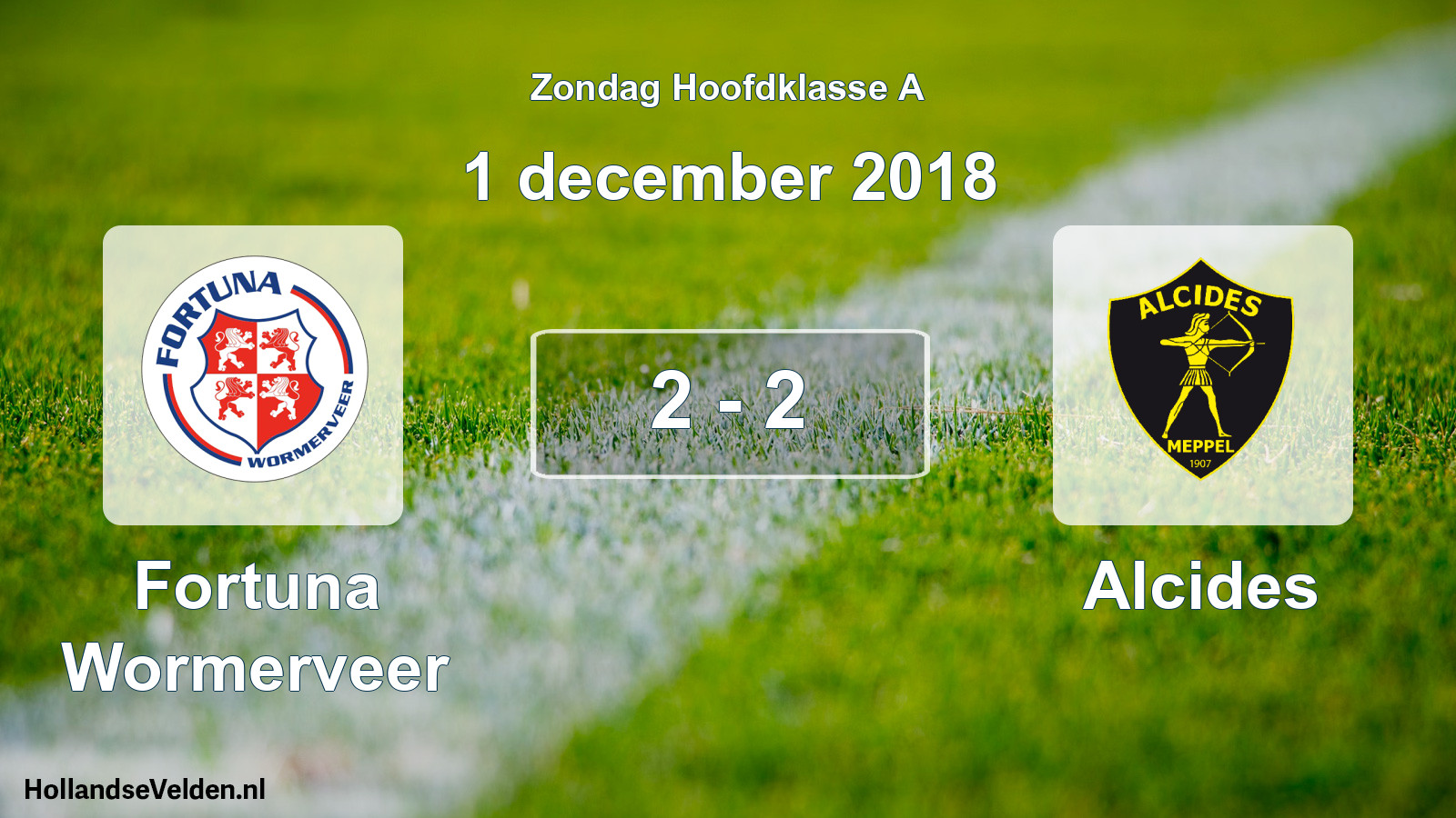 Total number of matches played: Fortuna Wormerveer - Alcides 2 - 2 (1 December 2018)