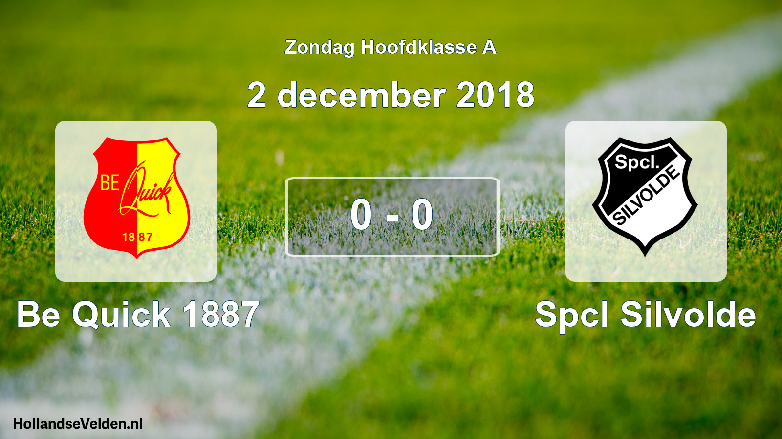 Total number of matches played: Be Quick 1887 - Spcl Silvolde 0 - 0 (2 December 2018)