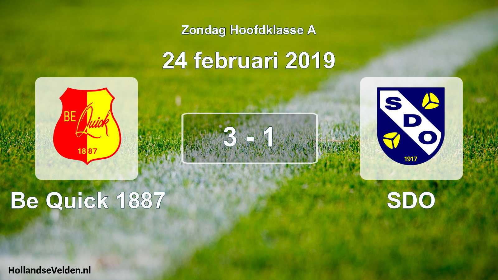 Total number of matches played: Be Quick 1887 - SDO 3 - 1 (24 February 2019)
