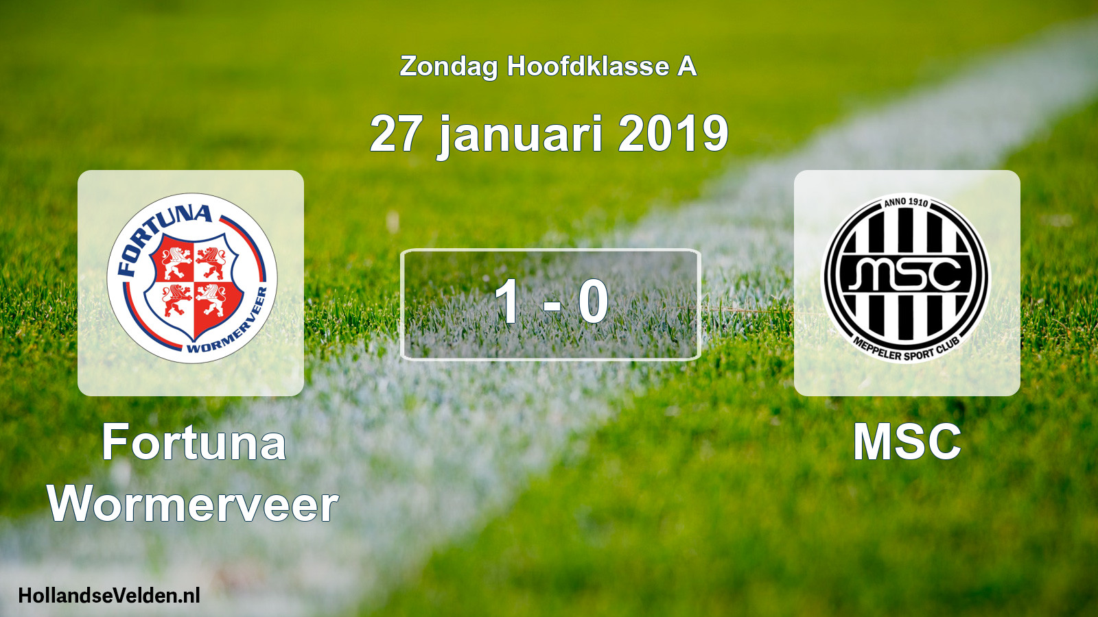 Total number of matches played: Fortuna Wormerveer - MSC 1 - 0 (27 January 2019)