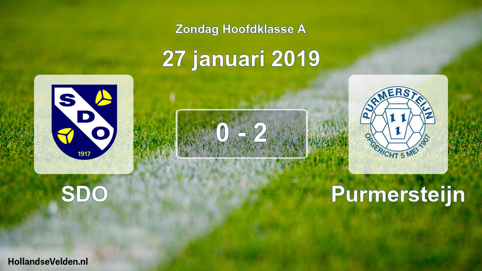 Total number of matches played: SDO - Purmersteijn 0 - 2 (27 January 2019)