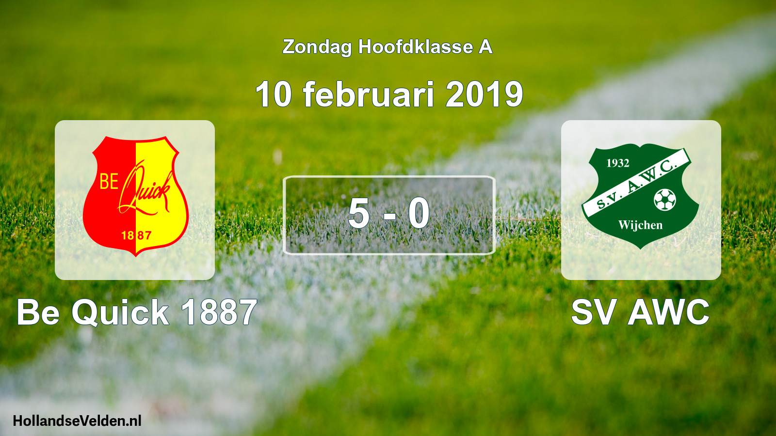 Total number of matches played: Be Quick 1887 - SV AWC 5 - 0 (10 February 2019)