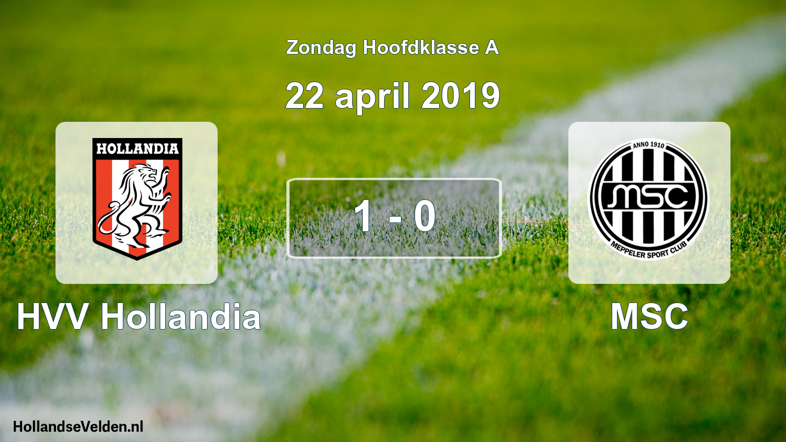 Total number of matches played: HVV Hollandia - MSC 1 - 0 (22 April 2019)