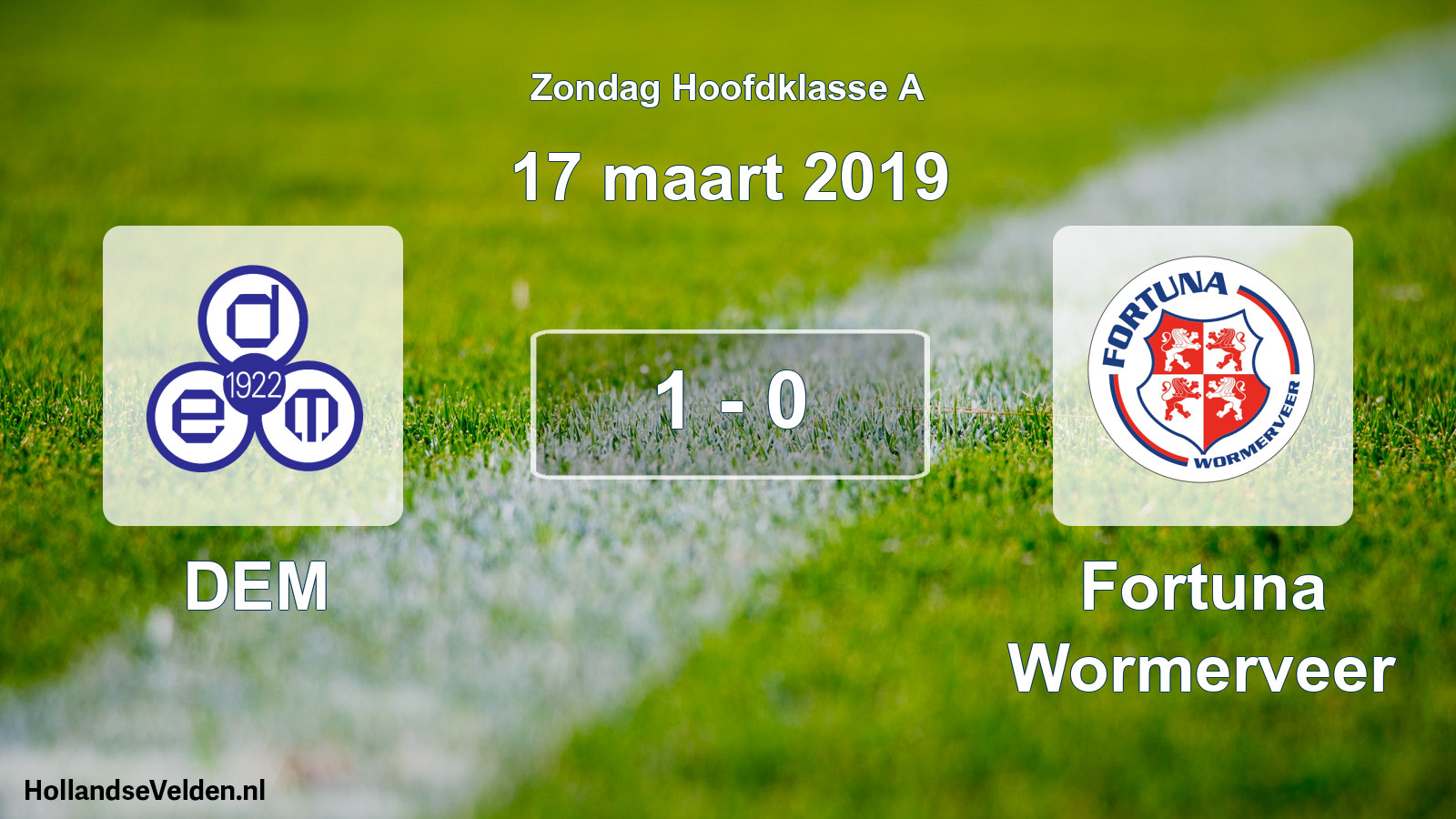 Total number of matches played: DEM - Fortuna Wormerveer 1 - 0 (17 March 2019)
