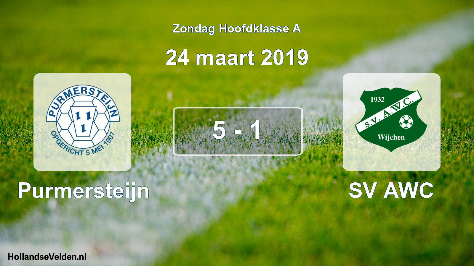 Total number of matches played: Purmersteijn - SV AWC 5 - 1 (24 March 2019)