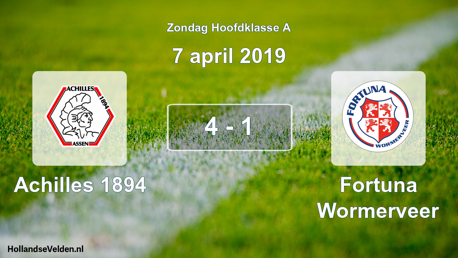 Total number of matches played: Achilles 1894 - Fortuna Wormerveer 4 - 1 (7 April 2019)