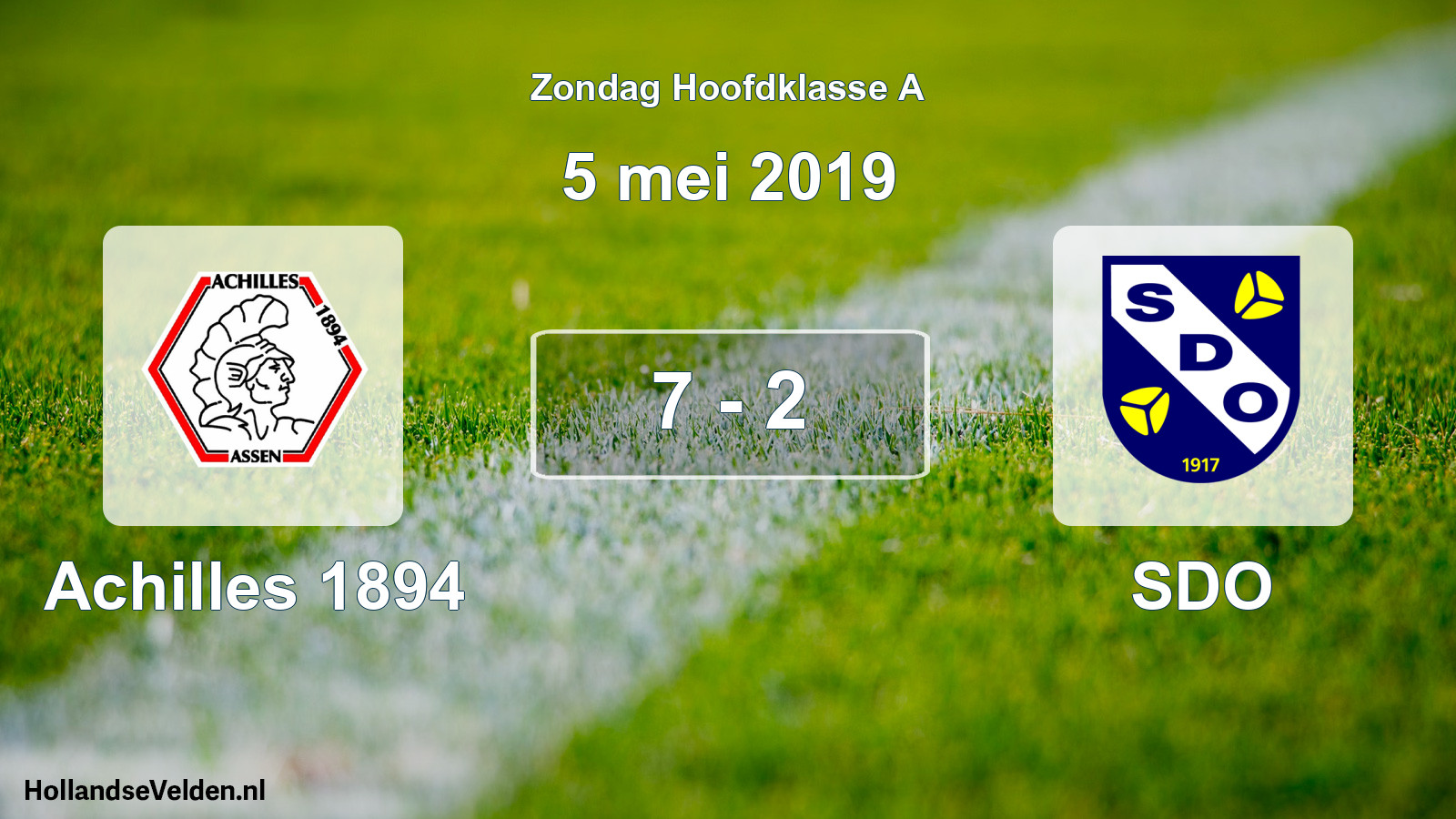 Total number of matches played: Achilles 1894 - SDO 7 - 2 (5 May 2019)
