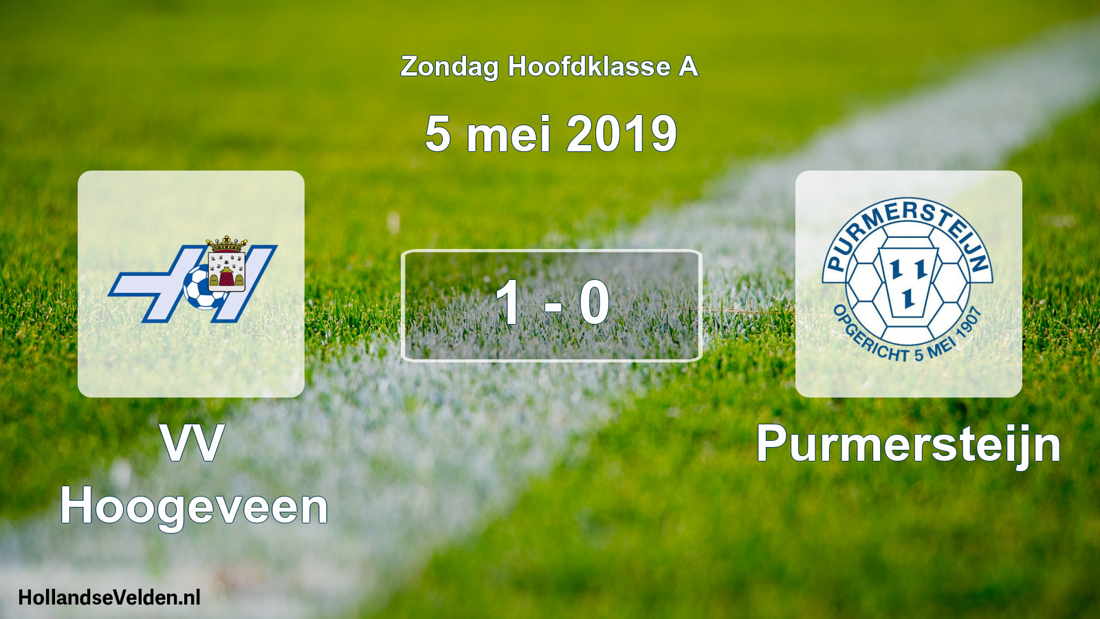Total number of matches played: VV Hoogeveen - Purmersteijn 1 - 0 (5 May 2019)
