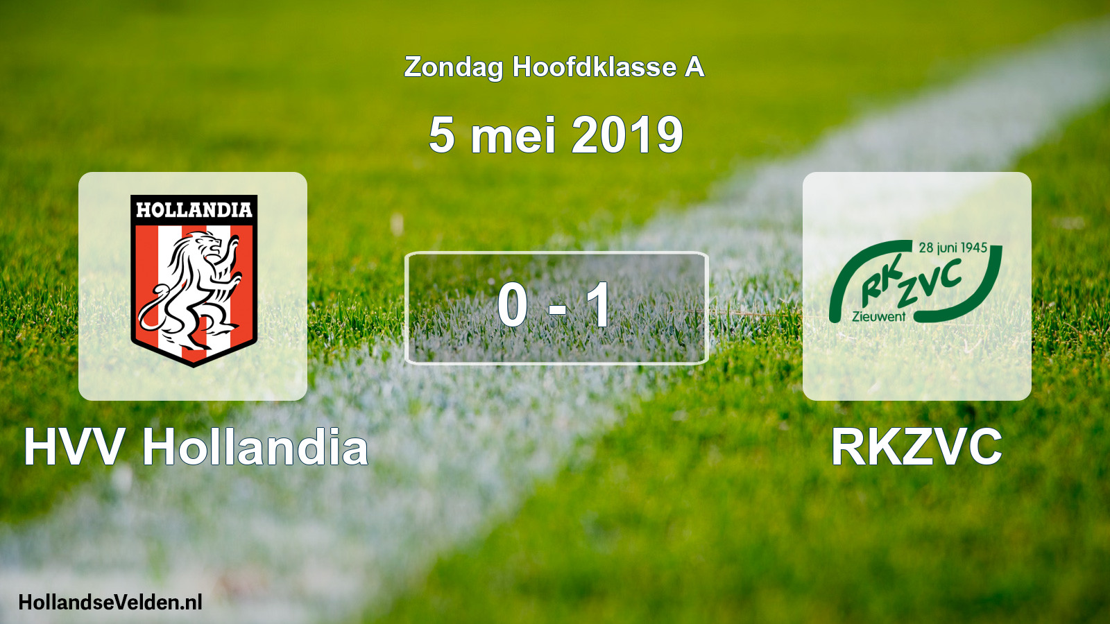 Total number of matches played: HVV Hollandia - RKZVC 0 - 1 (5 May 2019)