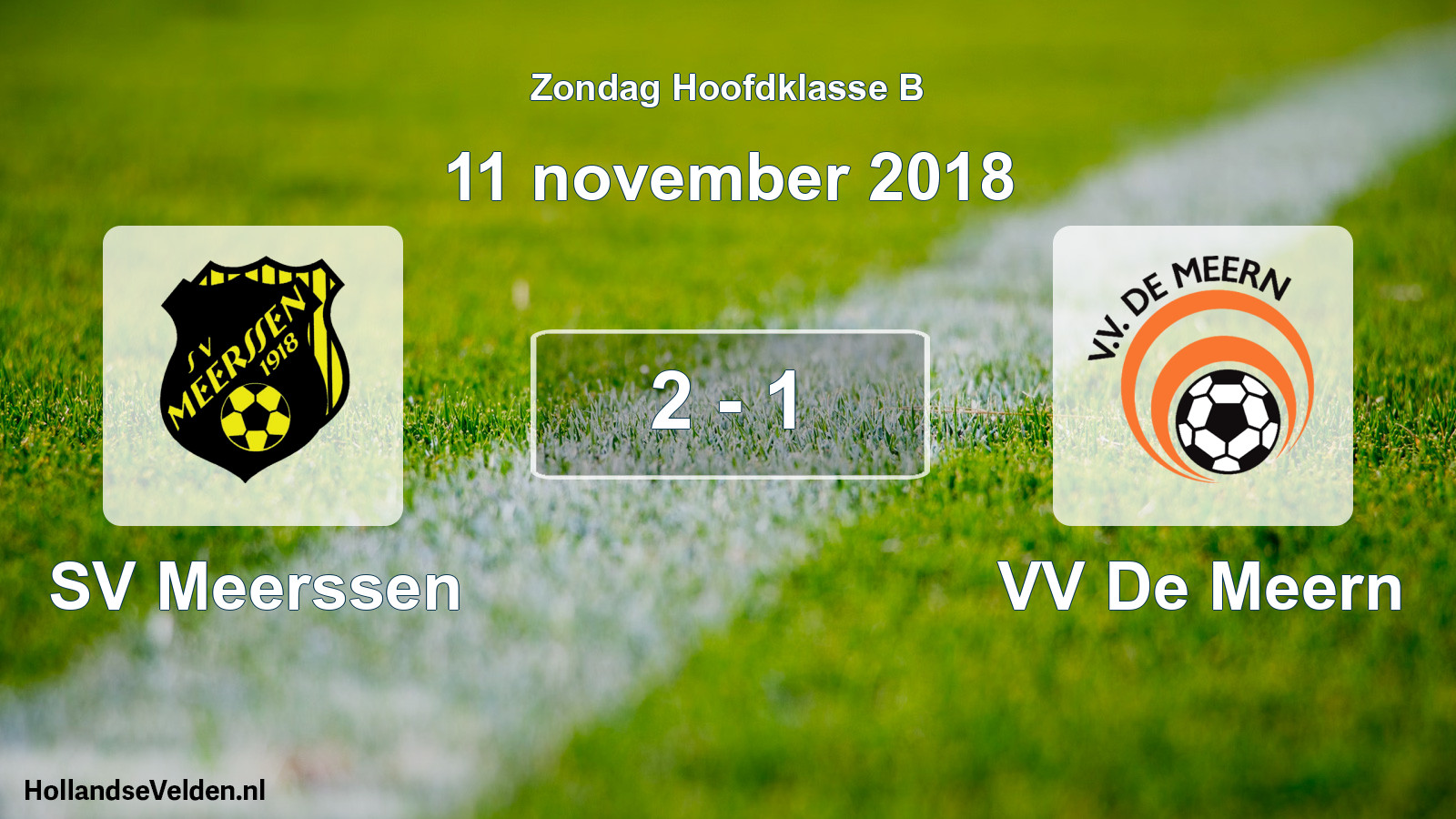 Total number of matches played: SV Meerssen - VV De Meern 2 - 1 (11 November 2018)