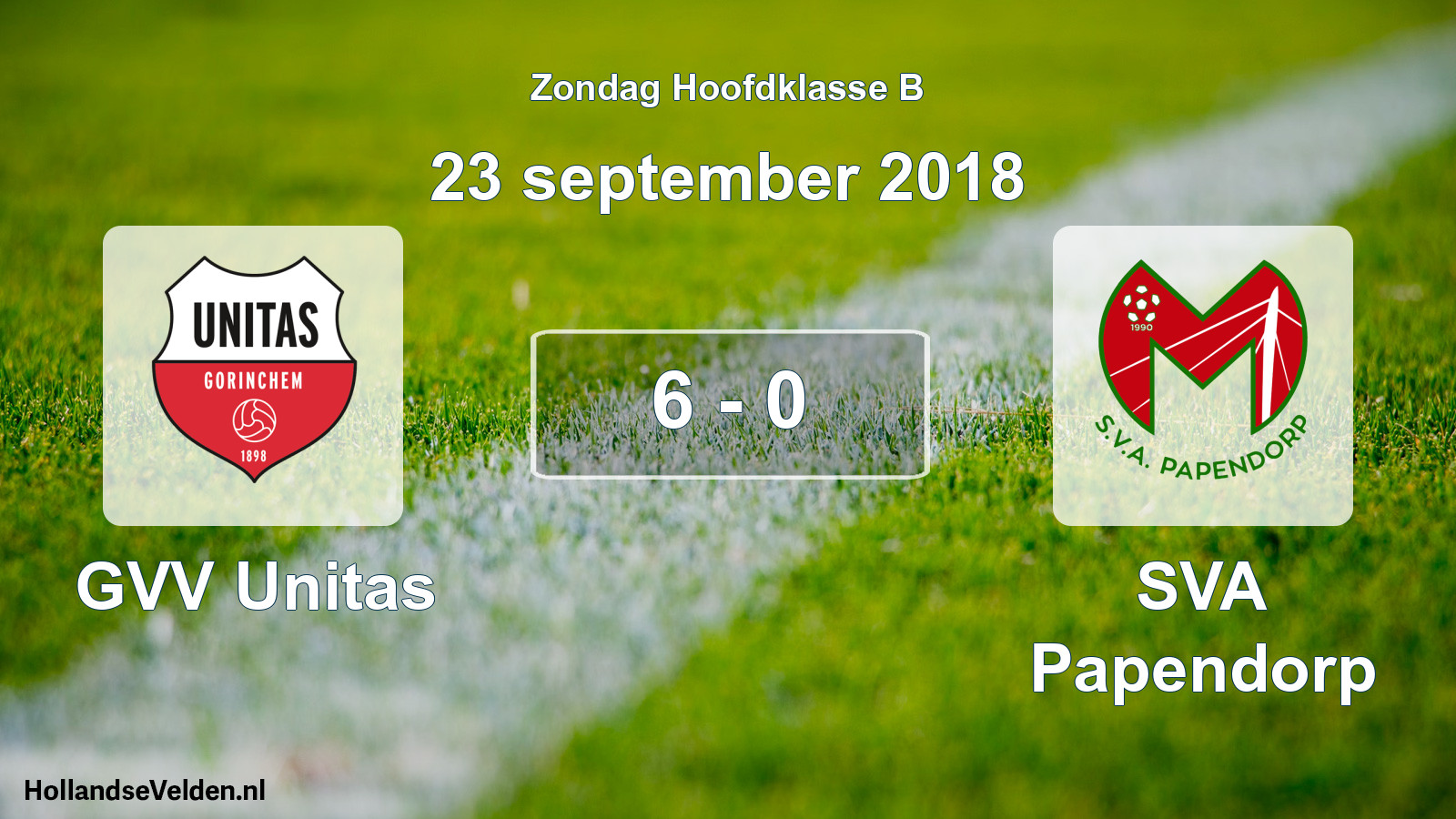 Total number of matches played: GVV Unitas - SVA Papendorp 6 - 0 (23 September 2018)