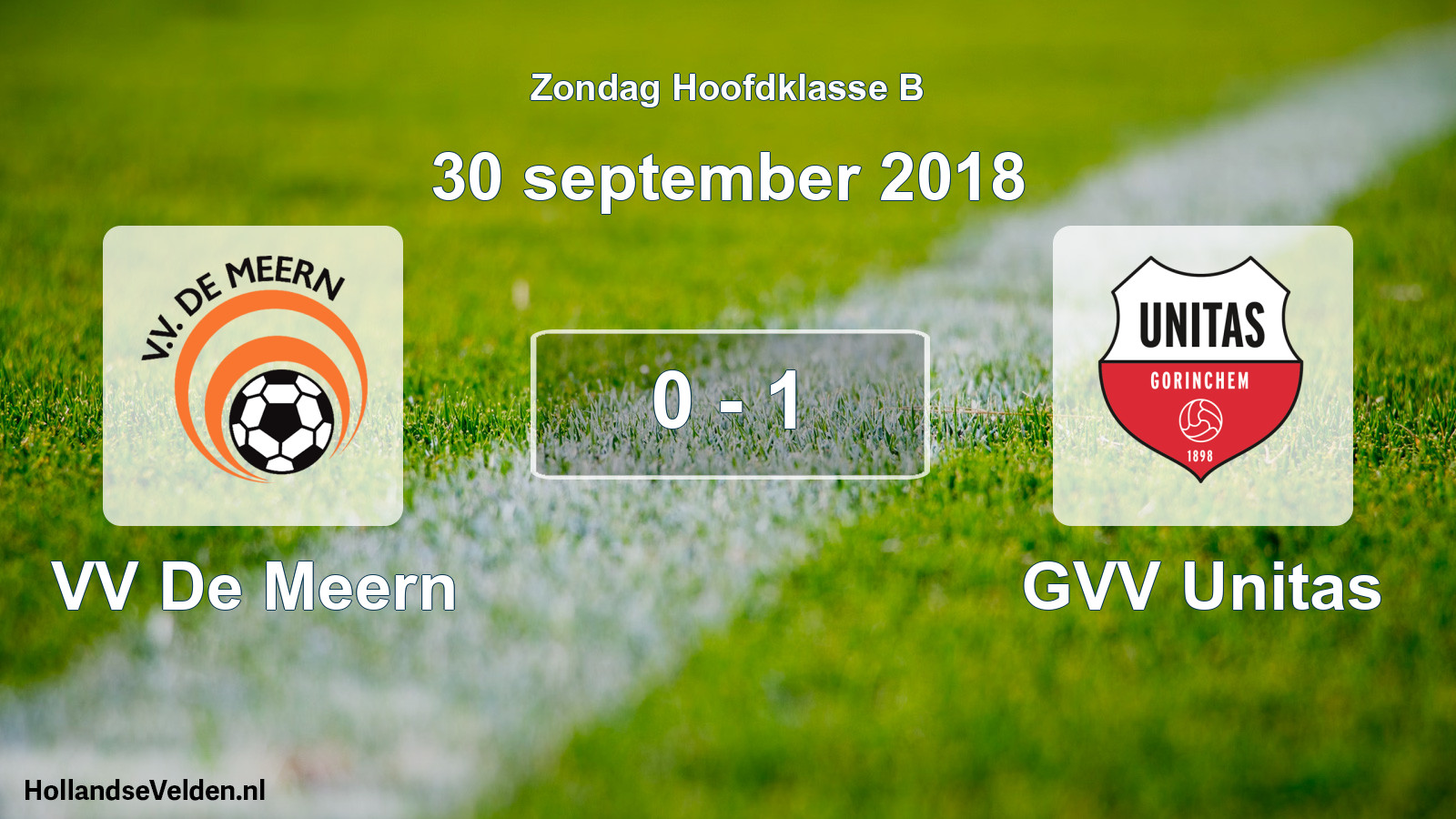 Total number of matches played: VV De Meern - GVV Unitas 0 - 1 (30 September 2018)