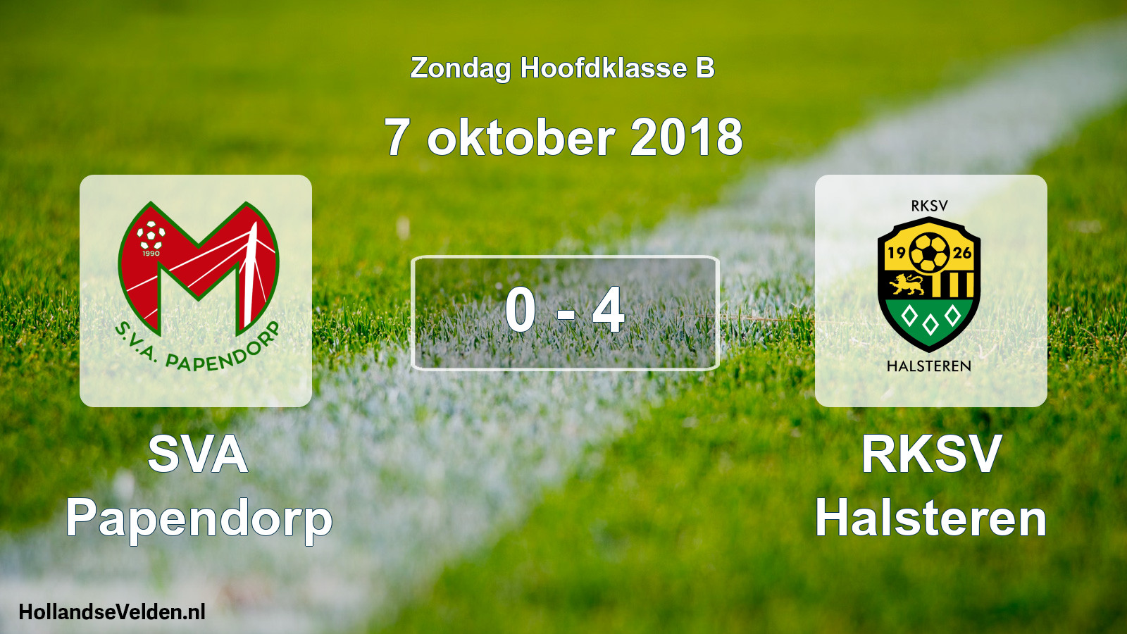 Total number of matches played: SVA Papendorp - RKSV Halsteren 0 - 4 (7 October 2018)