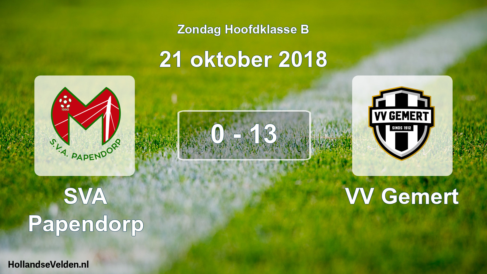 Total number of matches played: SVA Papendorp - VV Gemert 0 - 13 (21 October 2018)