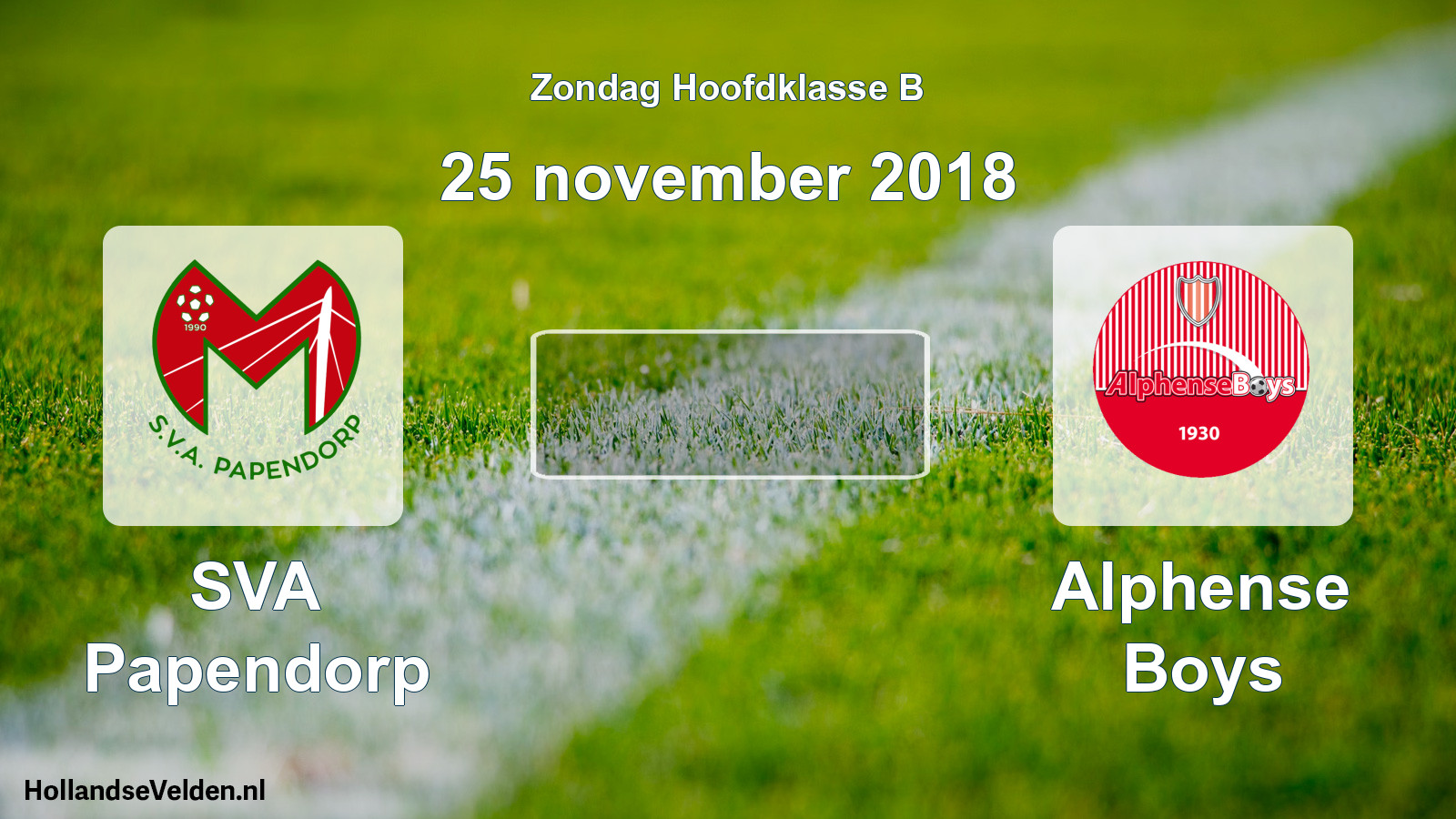 Scheduled Match: SVA Papendorp - Alphense Boys (25 November 2018)