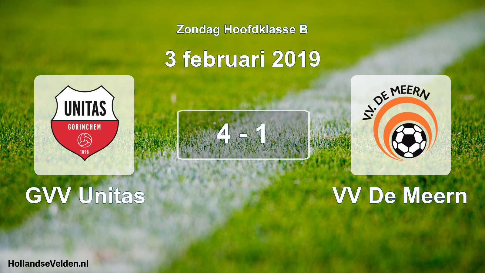 Total number of matches played: GVV Unitas - VV De Meern 4 - 1 (3 February 2019)
