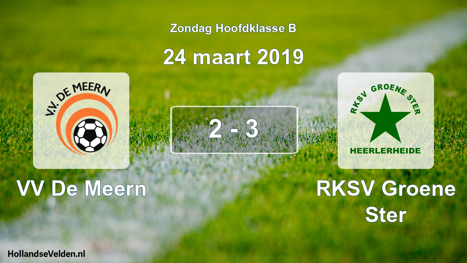 Total number of matches played: VV De Meern - RKSV Groene Ster 2 - 3 (24 March 2019)