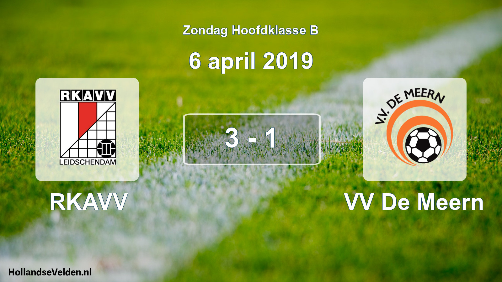 Total number of matches played: RKAVV - VV De Meern 3 - 1 (6 April 2019)