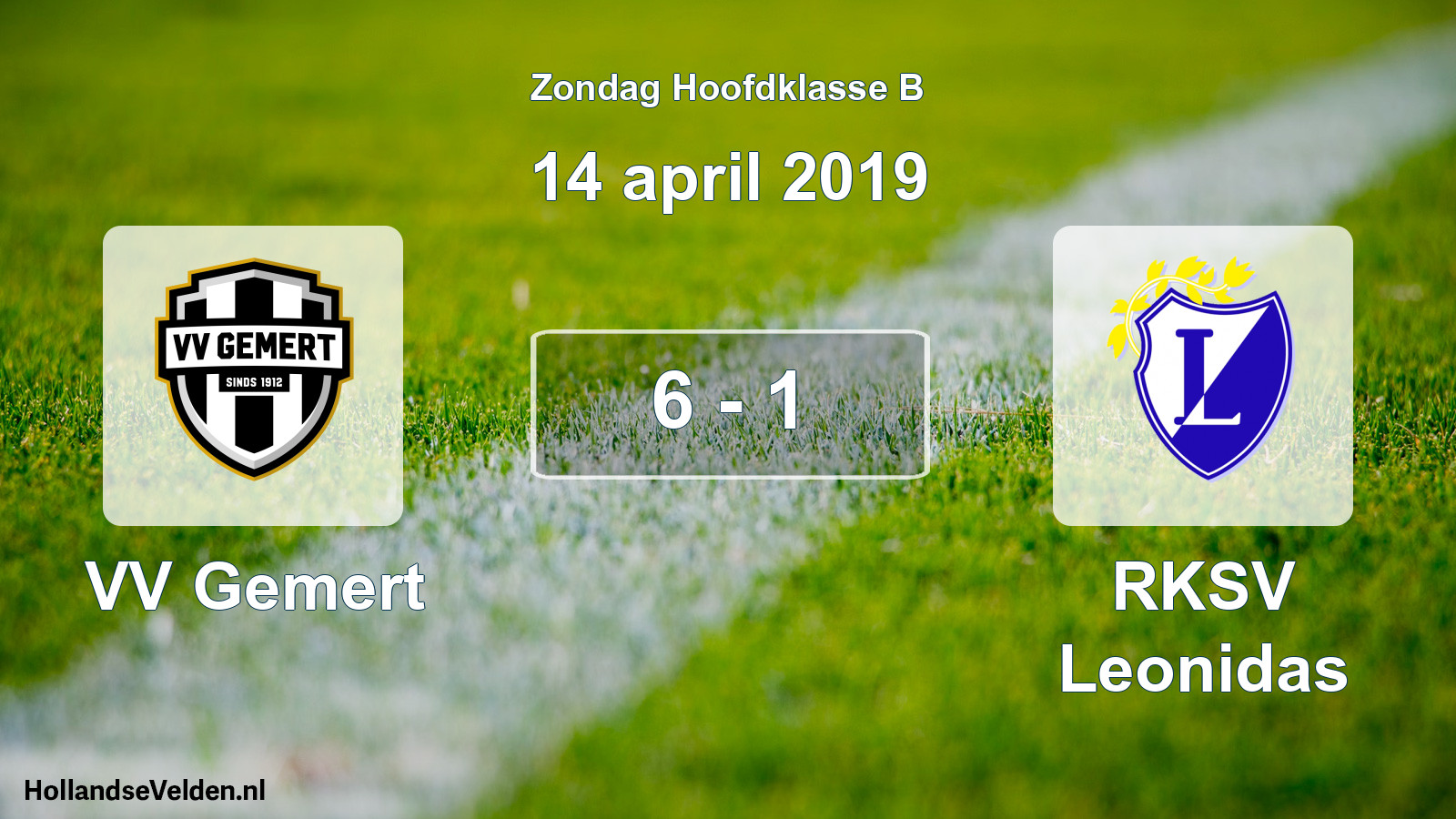 Total number of matches played: VV Gemert - RKSV Leonidas 6 - 1 (14 April 2019)