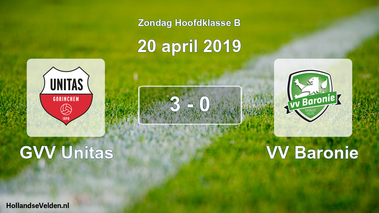 Total number of matches played: GVV Unitas - VV Baronie 3 - 0 (20 April 2019)