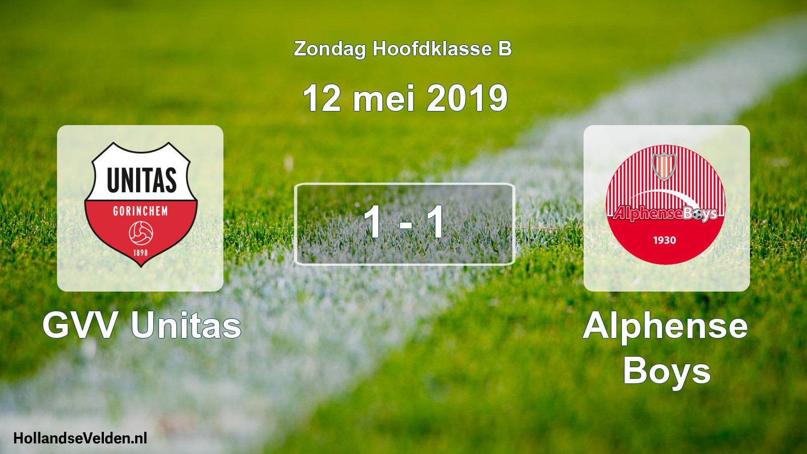Total number of matches played: GVV Unitas - Alphense Boys 1 - 1 (12 May 2019)
