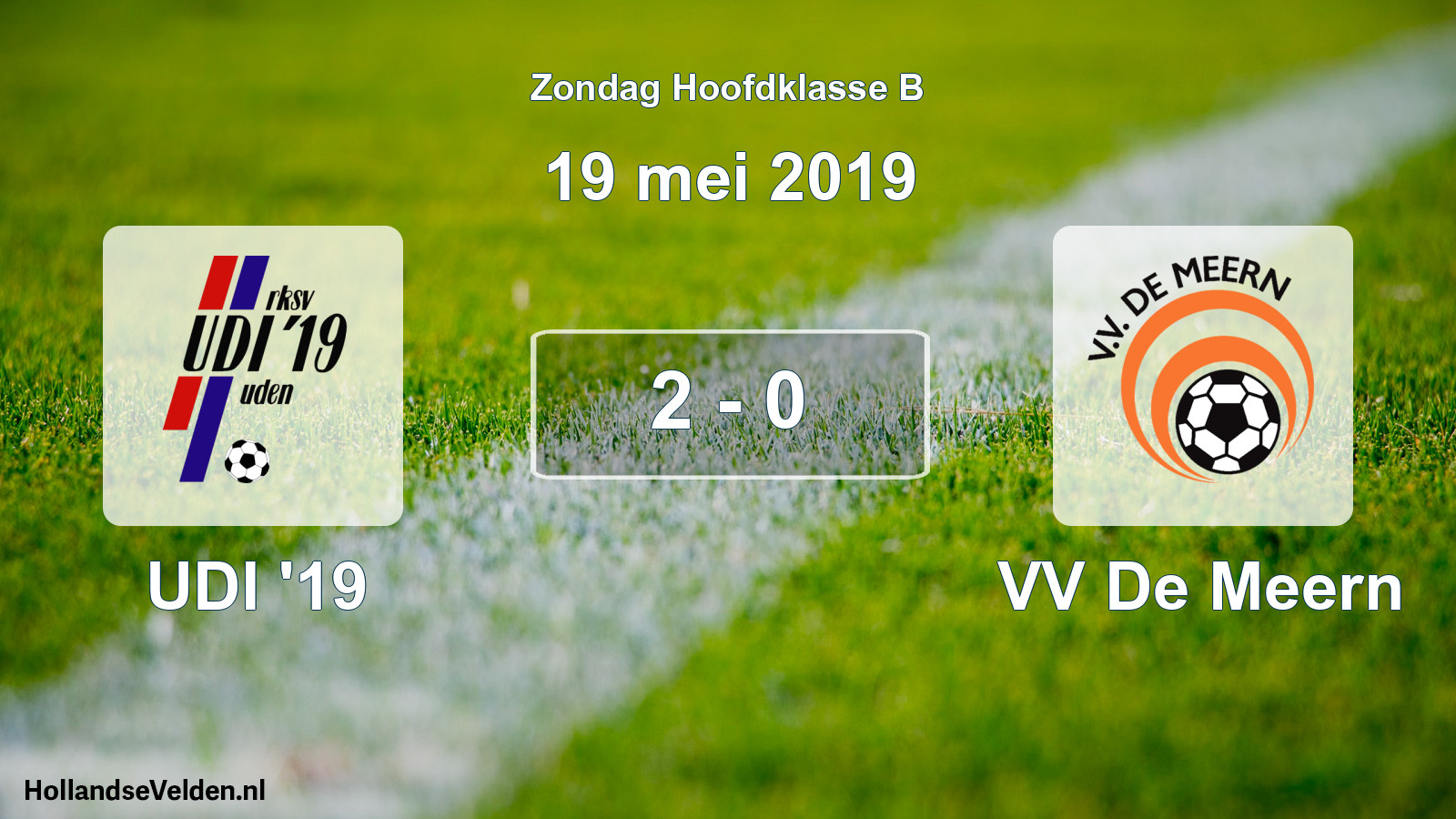 Total number of matches played: UDI '19 - VV De Meern 2 - 0 (19 May 2019)