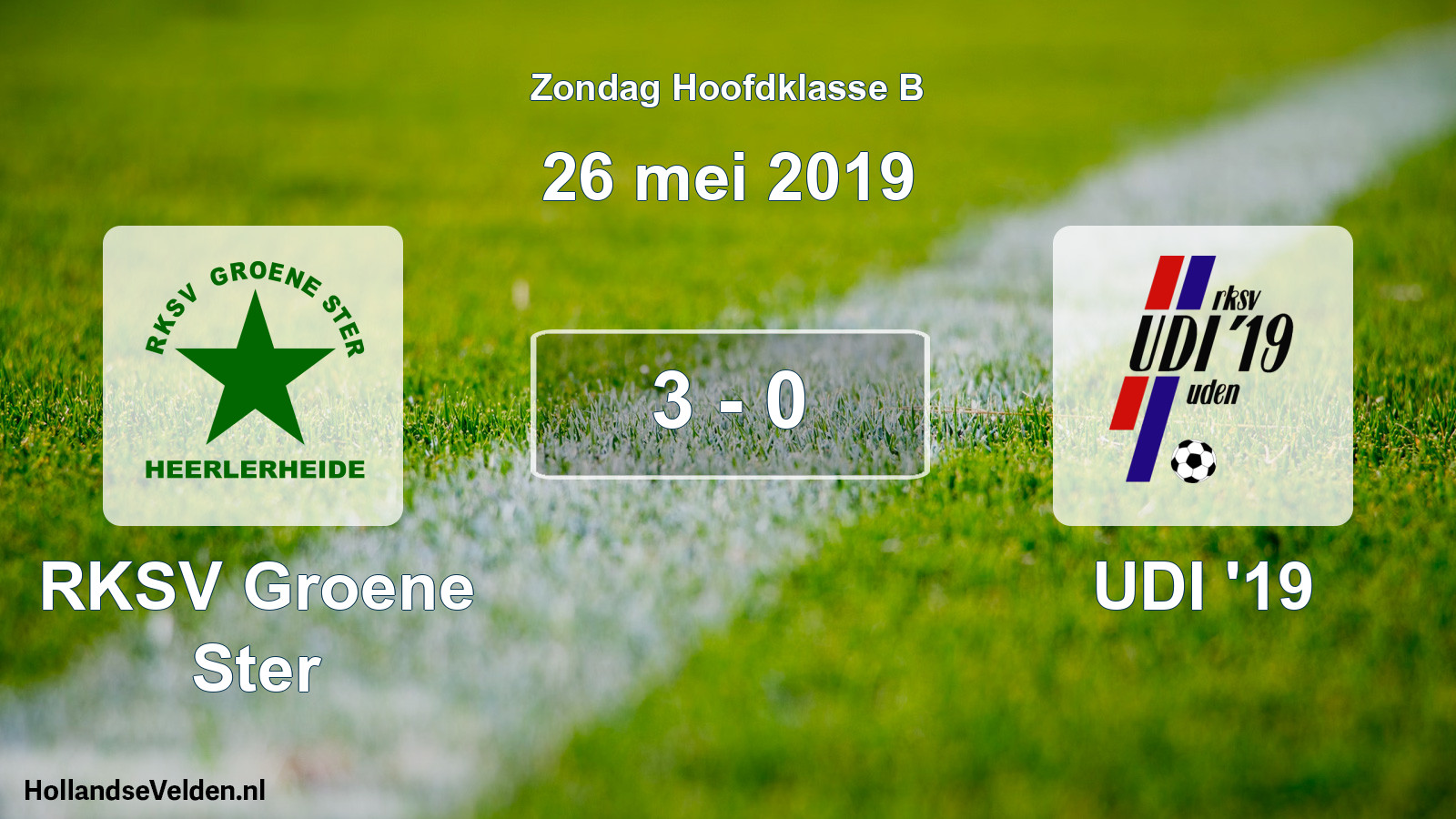 Total number of matches played: RKSV Groene Ster - UDI '19 3 - 0 (26 May 2019)